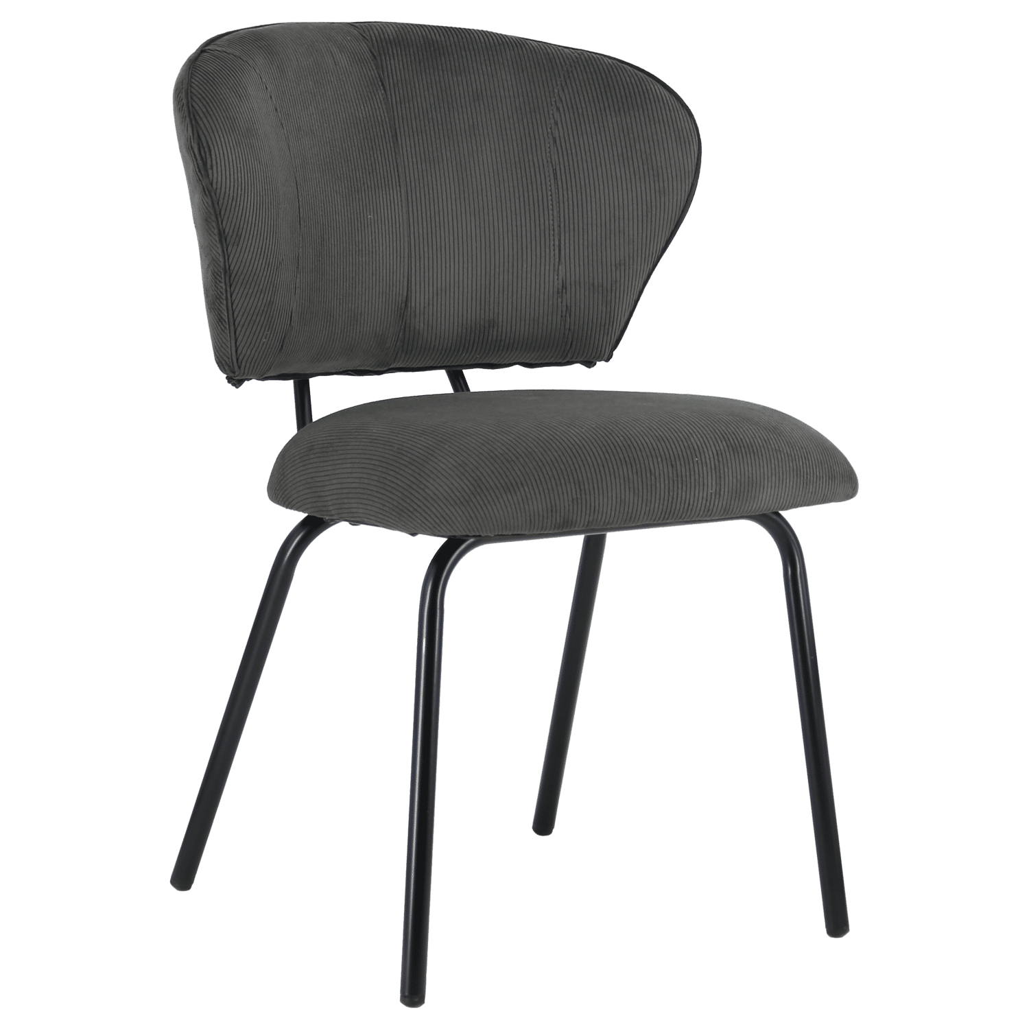 Lote de 2 sillas de terciopelo gris oscuro NILSA
