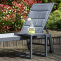 Set bain de soleil et table d'appoint BARBADOS en textilène gris - aluminium gris anthracite