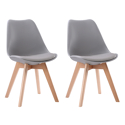 Lote de 2 sillas escandinavas NORA color gris con cojín