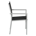 Juego de 10 sillas de aluminio gris - textileno negro