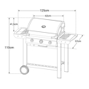 Cook'in Garden - Barbecue au gaz FIESTA 3 - 3 brûleurs avec thermomètre 10,5kW
