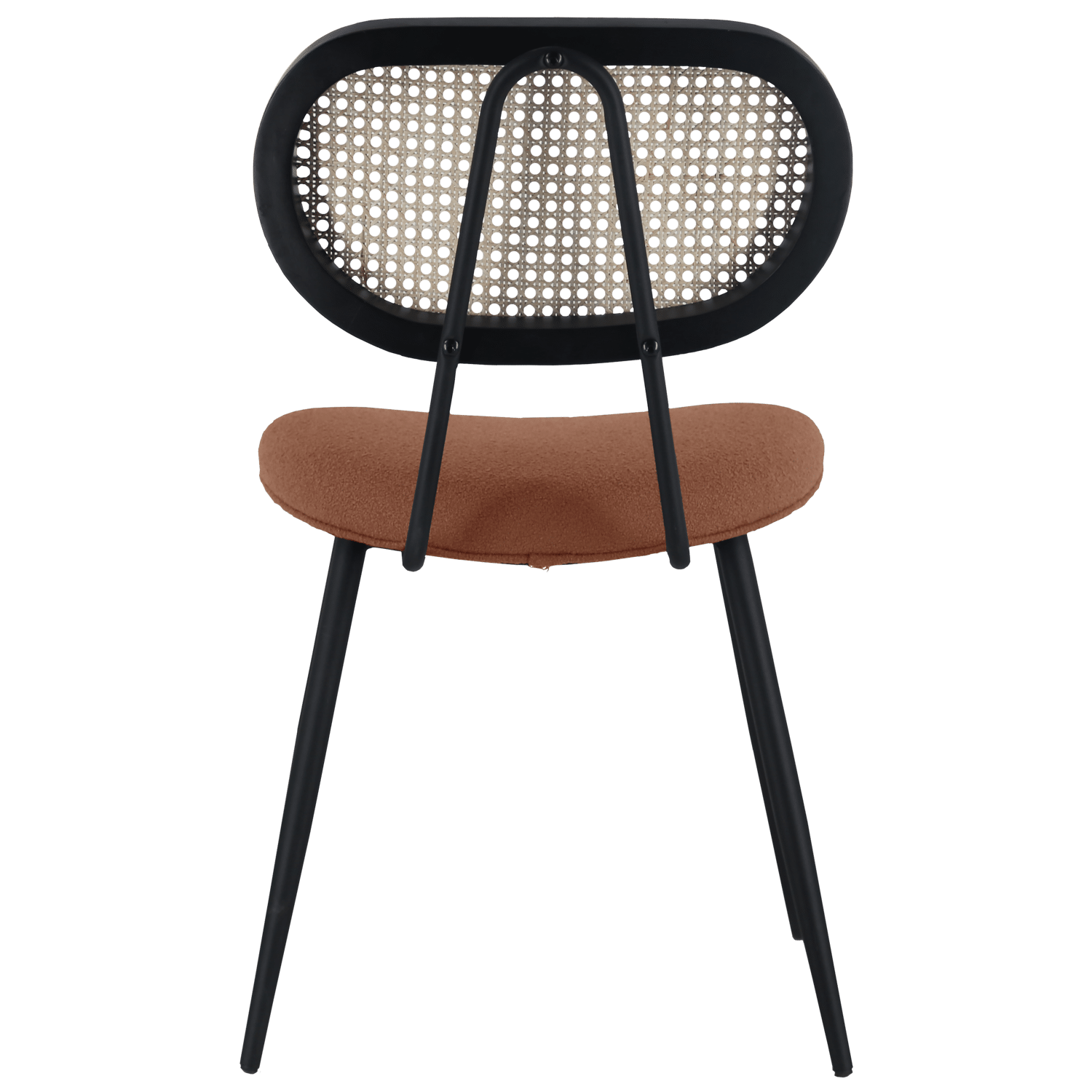 Juego de 2 sillas de caña ELENA y tela de lazo color óxido 