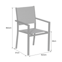 Juego de 6 sillas tapizadas de aluminio antracita - textileno gris