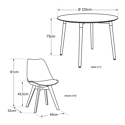 Ensemble table ronde 120cm MARTHA et 4 chaises NORA blanc