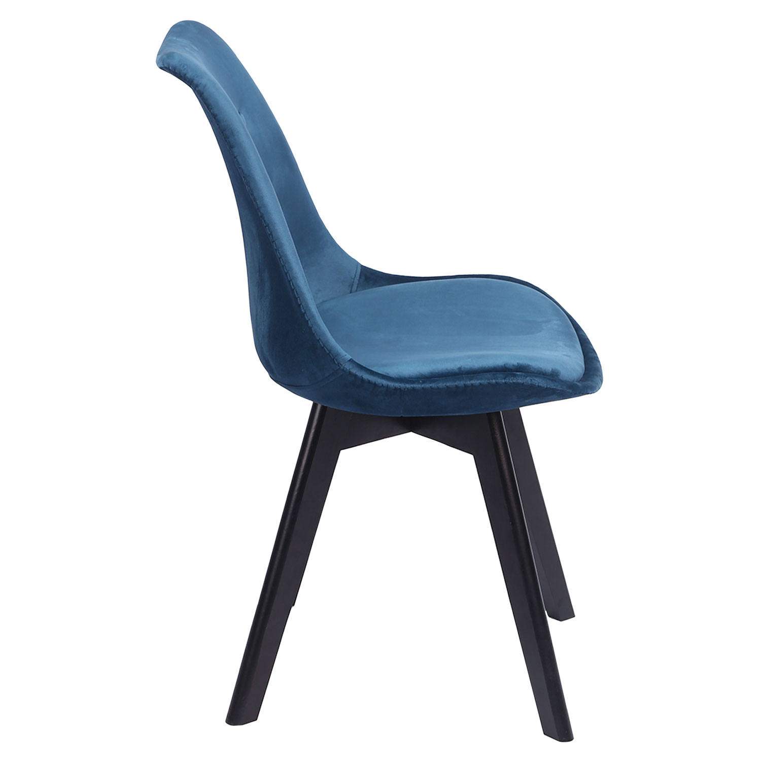 Lot de 2 chaises en velours NORA bleues avec coussin