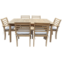 Conjunto de muebles de jardín Acacia SIMILAN 6 plazas - cojines arena