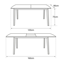 Table extensible HELGA 120 / 160cm blanche