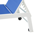 Tumbona BARBADOS en textileno azul – estructura de aluminio blanco