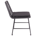 Lote de 2 sillas de ratán sintético negro con cojines OKA