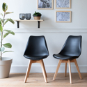 Lote de 2 sillas escandinavas NORA color negro con cojín