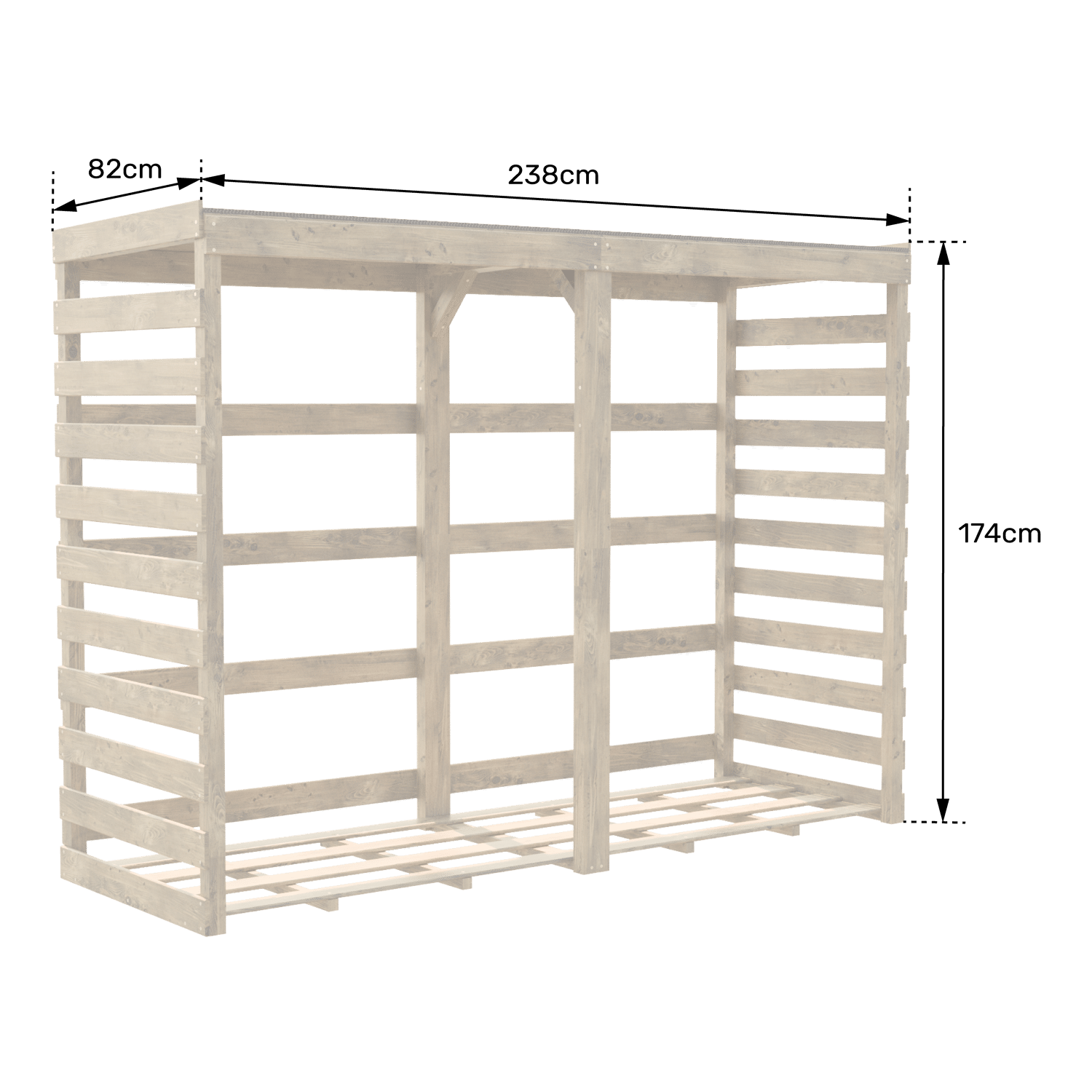 Rangement pour bûches, en pin, Colombus XL - Happy Garden