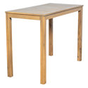 Mesa de pie ARUBA de madera de acacia para 4 personas - cojines grises