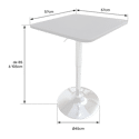 Table de bar carrée blanche et chrome LUKE