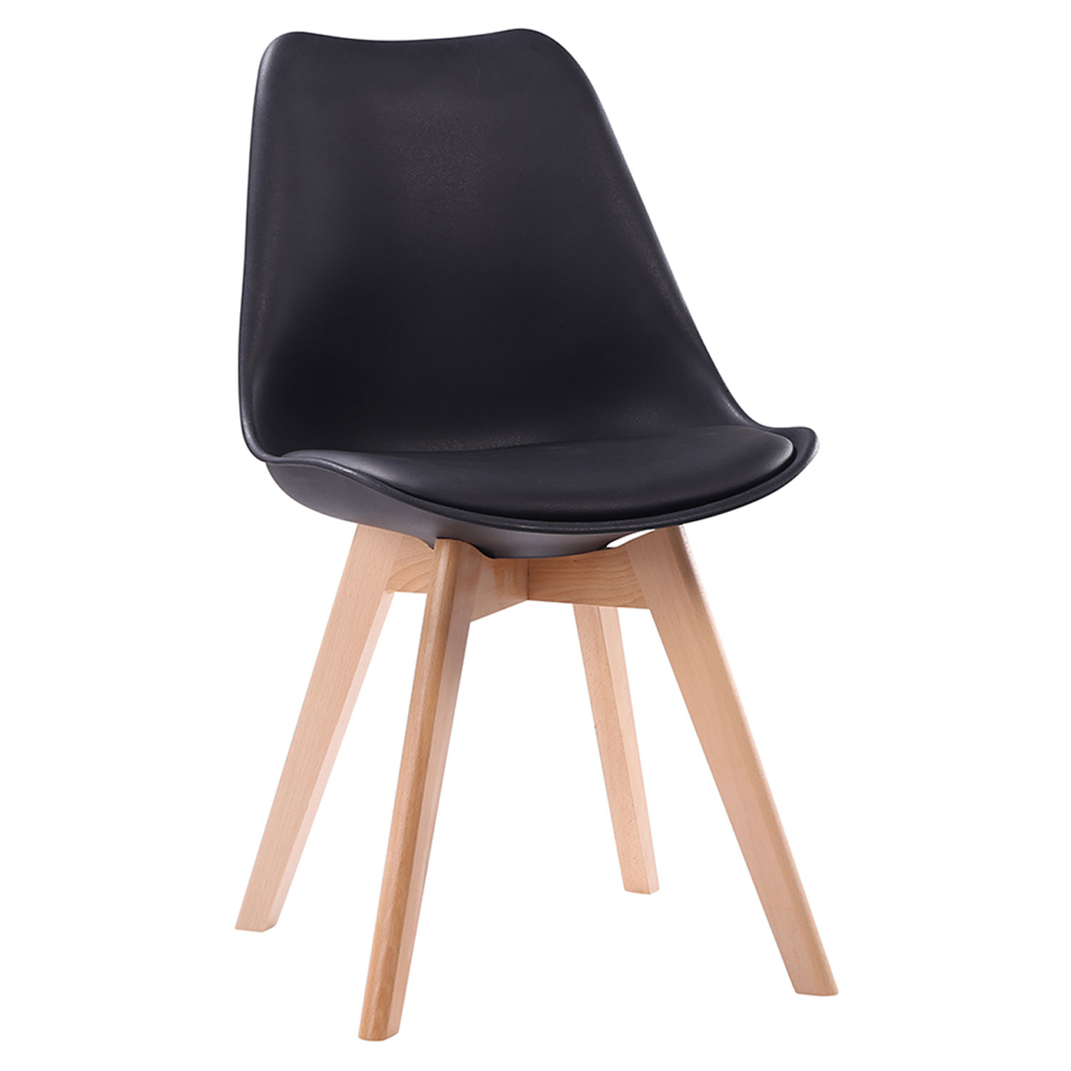 Conjunto de mesa extensible HELGA 120 / 160cm y 4 sillas NORA negro