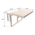 Table de balcon rabattable en acacia SUMBA