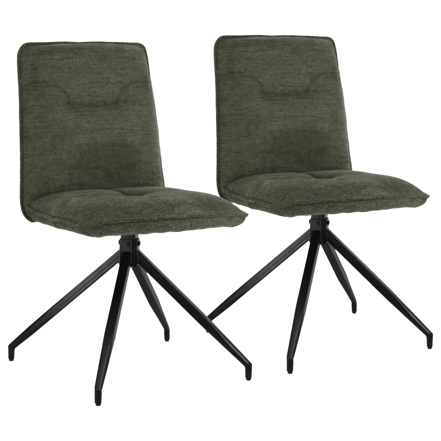 Lot de 2 chaises en tissu vert AREN