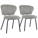Lot de 2 chaises en velours côtelé gris clair NILSA
